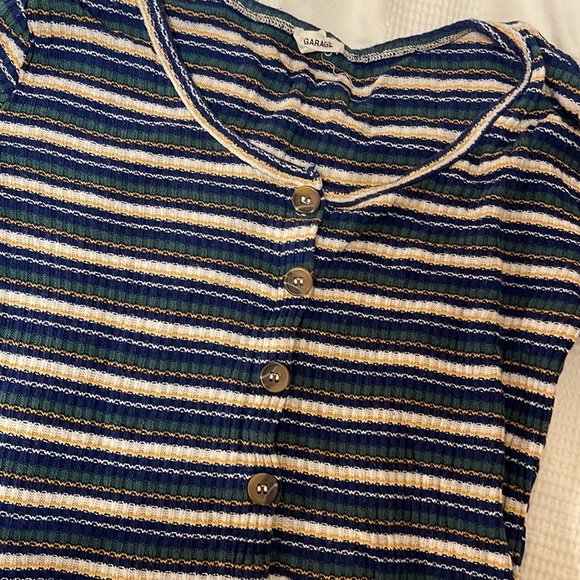 Stripe long sleeve cropped shirt - Picture 2 of 2